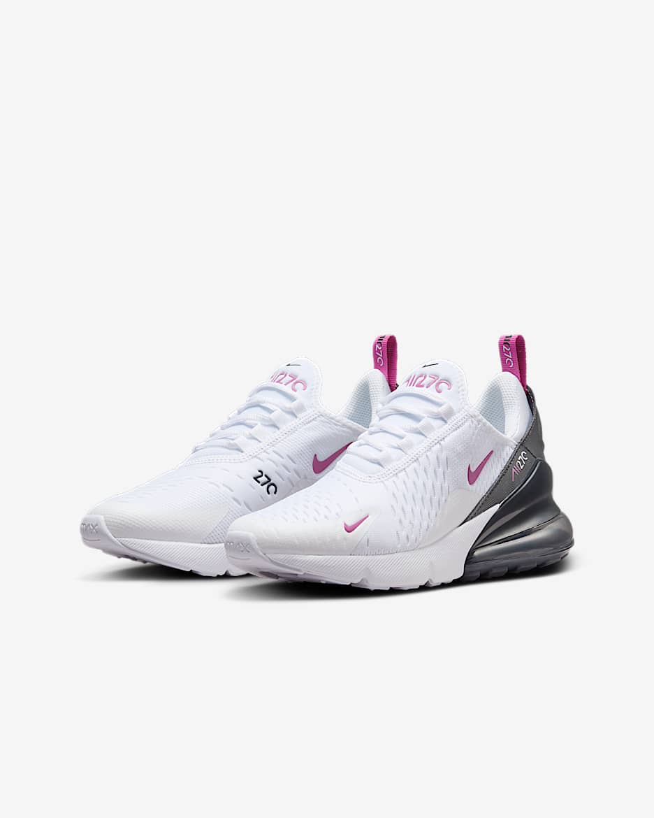 Nike Kids Grade School Air Max 270 Shoes Size 4 Fuchsia White